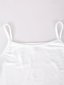 SHEIN 女童秋季3件套，復古Y2K 80年代棕色白色毛絨露肩短版上衣 + 吊帶背心 + 高腰寬腿褲，休閒校園風 - 棕色 - 查看 5