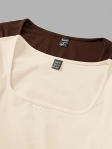 SHEIN EZwear 2件裝大尺碼T恤 - 彩色 - 查看 5