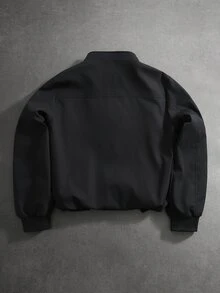 Manfinity Roughcore Men's Jacket With Qipao Button Decor, Urban Renaissance Street Style, Casual Fashion Creative Personalized Streetwear - Black - View 2
