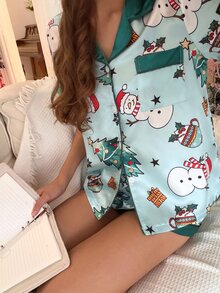 SweetSlumber PJS9 Women's Satin Digital Print Pajama Set - Multicolor - View 6