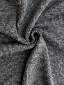 SHEIN Asymmetric Hem Rib Knit Sweater & Wide Leg Pants Two Pieces Knit Lounge Set - Grey - View 6