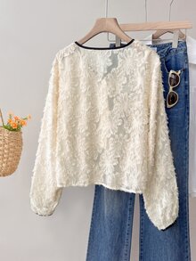 Muvela Áo sơ mi nữ phối màu phong cách thường ngày đa năng mặc hằng ngày - Nhiều màu - Xem 2