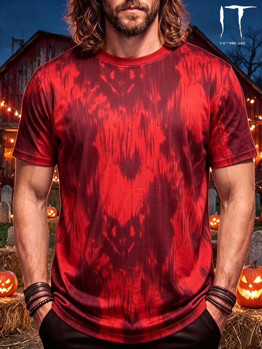 IT Chapter TWO | Manfinity Fenqiro 萬聖節 IT 男款圓領短袖休閒百搭 T-shirt - 彩色 - 查看 1