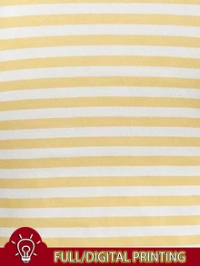 SHEIN 女款韓式度假風條紋收腰短袖T恤 - 彩色 - 查看 4