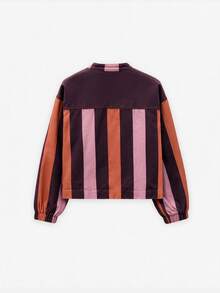 Nöista Denim Jacket With Print In Red And Pink Colors - Burgundy - View 9