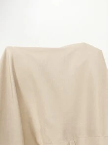 Elaquor 大尺碼女款蕾絲拼接荷葉邊下擺長袖襯衫 秋冬休閒日常外出穿著 適合休閒辦公商務工作 - 杏色 - 查看 7