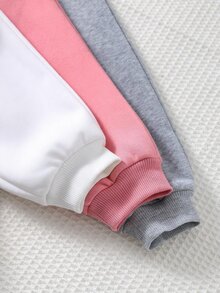 Cozy Pixies 女童兒童圖案軟綿圓領長袖套頭運動衫＋彈性長褲 6件套，百搭舒適，秋冬款 - 彩色 - 查看 5