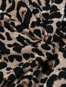 Editum Women's Leopard Print Casual Daily Summer Short Dress - Multicolor - View 12
