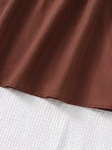 Tween Girl Tween Girl) Brown Lantern Sleeve Embroidered Cute Round Neck Long Sleeve Dress, Suitable For Birthday Party And Daily Wear - Coffee Brown - View 8