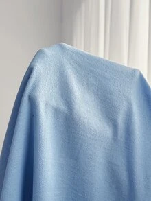 Enliva بلوزة بيبلم بياقة على شكل حرف V وأزرار أمامية مناسبة لشكل الجسم التفاحي مقاس كبير - الأزرق - مشاهدة 8