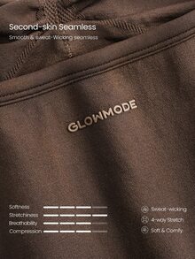 GLOWMODE 超細軟綿無縫透氣開背式可拆式胸墊收胸掛脖背心，中強度訓練跑步健身運動服 - 棕色 - 查看 5