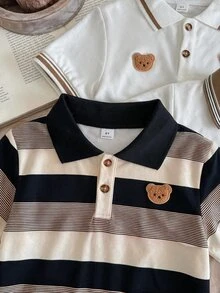 SHEIN 男童休閒3件套 Polo 衫，波希米亞風舒適開學季套裝，適合畢業典禮、婚禮、生日派對，舒適夏季穿搭 - 彩色 - 查看 5