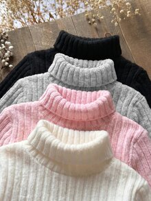Emery Rose Kids Emery Rose Kids 女童秋冬休閒百搭素色高領T恤 - 彩色 - 查看 3
