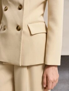 MOTF PREMIUM WOMEN'S SOLID COLOR CASUAL VERSATILE COMMUTE TRAVEL BLAZER JACKET - Khaki - View 3