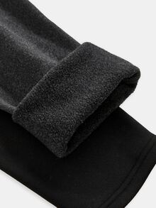 SHEIN 青少年女孩黑色灰色抓絨內裡保暖高腰彈性緊身褲2件組，秋季穿搭，緊身褲，冬季，舒適，基礎款，保暖，舒適 - 彩色 - 查看 5
