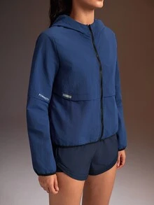 Powerista Women's Zipper Front Long Sleeve Sports Jacket - Navy Blue - View 6