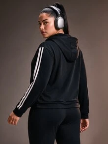 Powerista Women's Colorblock Casual Long Sleeve Plus Size Sports Sweatshirt Sweatshirt - Black - View 2