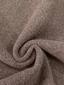 SHEIN BASICS Stylish Women's Ribbed Knit U Neck Long Sleeve Crop Top Perfect For Everyday Winter Wear Fall/Winter Winter Warmth - Brown - View 11