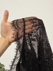 GalTyme Plus Size Women's Lace Patchwork Sexy Date Party Dress - Black - View 6
