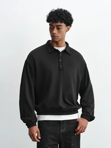 TOKVUE Men's Autumn/Winter Holiday Gift Design Pullover Sweatshirt - Black - View 4