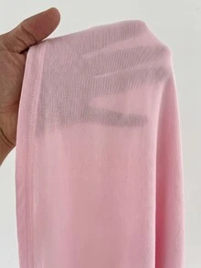 Coolane Women's Solid Color Asymmetrical Shoulder Drop Sleeve Long Sleeve Sports T-Shirt - Pink - View 5