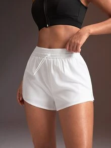 Powerista Women's Solid Color Casual Versatile Daily Travel Sports Shorts - White - View 2