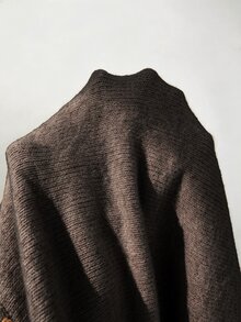 SHEIN 新款秋冬現代中式盤扣針織夾克女款 旗袍領長袖修身短版 - 咖啡棕 - 查看 8