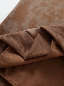 Men's Letter Graphic Casual Daily Hoodie - Coffee Brown - View 3