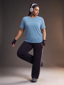Powerista تي شيرت رياضي أزرق بدون ظهر بمقاس كبير للنساء - الأزرق - مشاهدة 6