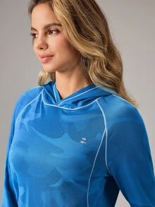 OutZeal Women Outdoor Tee Hiking Camping Natural Soft Long Sleeve Printed Hoodie - Royal Blue - View 10