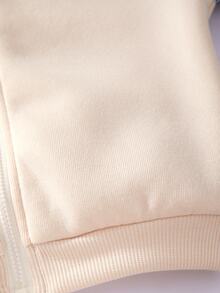 SHEIN 嬰兒男孩/女孩可愛百搭針織拼色熊貼布拉鍊運動衫，適合秋冬，適用於外出、學校、幼兒園 - 彩色 - 查看 5