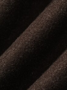 DAZY Autumn/Winter Round Neck Deep Coffee Color Petal Sleeve Loose A-Line Skirt Simple Elegant Commute Daily Women's Mid-Length Dress - Coffee Brown - View 6