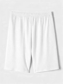SHEIN LUNE 女款純色休閒百搭日常穿著緊身內搭短褲 - 鏽棕色 - 查看 12