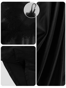 Linhara CURVE Versatile Premium Contrast Lace Camisole Plus Size Dress - Black - View 6