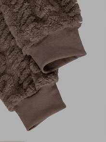 SHEIN Jaket Hitam Lengan Panjang Berkerudung dengan Resleting untuk Remaja Perempuan, Gaya Halloween Musim Gugur - Coklat - View 9