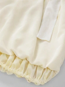 Kids Tween Girl Bow Decor Casual Everyday Summer Dress - Yellow - View 4