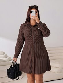 Solflare Plus Size Women's Casual Daily Summer Dress With Knight Graphic And Stripes - Multicolor - View 4