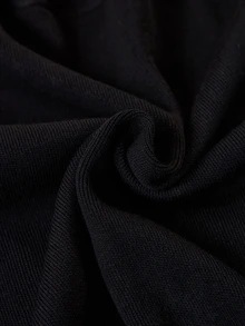 SHEIN مجموعة نسائية من قطعتين كارديجان فضفاض أسود بتفاصيل أزرار وبنطال كنزة متناسقة - الأسود - مشاهدة 6