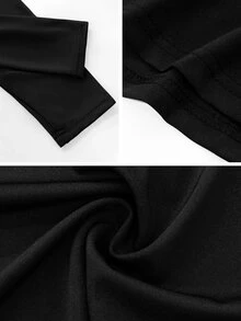 Auvina Versatile Elegant Plus Size Women's Dress With High-End Patchwork And Mesh - Black - View 6