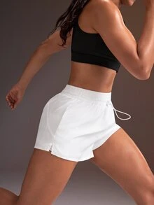 Powerista Women's Solid Color Casual Versatile Daily Travel Sports Shorts - White - View 4