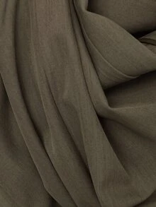 Nöista Misi Skirt Contrast Piping And Front Slit Opening - Khaki - View 11
