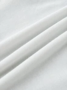 青少年女孩露肩白色花卉英文印花長袖修身T恤上衣，休閒街頭風寬鬆學院風舞會秋季穿搭 - 白色 - 查看 7