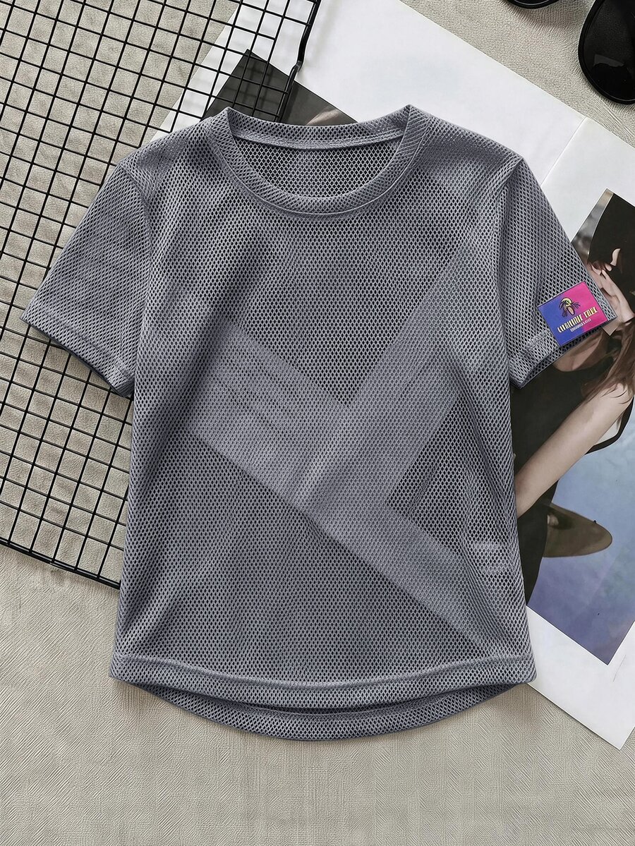 SHEIN Cheerettes 女款休閒百搭日常旅行運動T恤 - 深灰色 - 查看 1