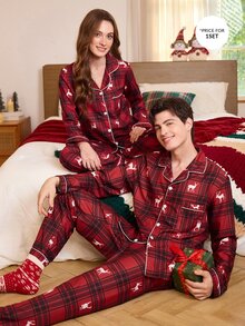 CoupledUp Christmas Long Sleeve Long Pants Men's Loungewear - Multicolor - View 6