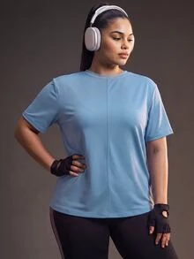 Powerista تي شيرت رياضي أزرق بدون ظهر بمقاس كبير للنساء - الأزرق - مشاهدة 3