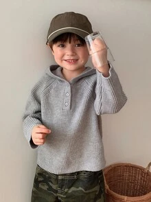 DAZY Infant (Boy) Casual Solid Color Comfortable Autumn/Winter Long Sleeve Sweater - Grey - View 7