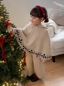 DAZY Infant/Toddler (Girl) Solid Color Casual Autumn/Winter 2 Pieces Hooded Sweater Set - Apricot - View 7