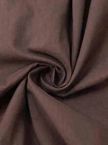 Editum Women's Coffee Brown Elegant Commute Casual Shirt-Style V-Neck Long Dress With Button Decor And Ruched Detail, Slimming And Neck-Elongating - Coffee Brown - View 11