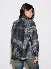 BAD SUNDAY Women's Autumn/Winter Oversized Dropped Shoulder PU Shirt, Versatile Y2K Retro Style - Black - View 2