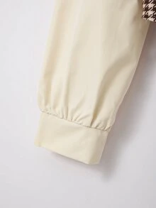 2件組青少年女孩春秋新款編織休閒復古學院風千鳥格2合1背心長袖上衣與收腰裙日常休閒外出套裝 - 彩色 - 查看 7